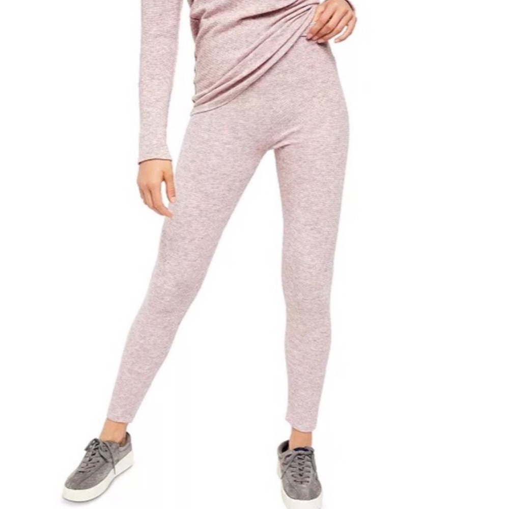 Free people Pink thermal leggings